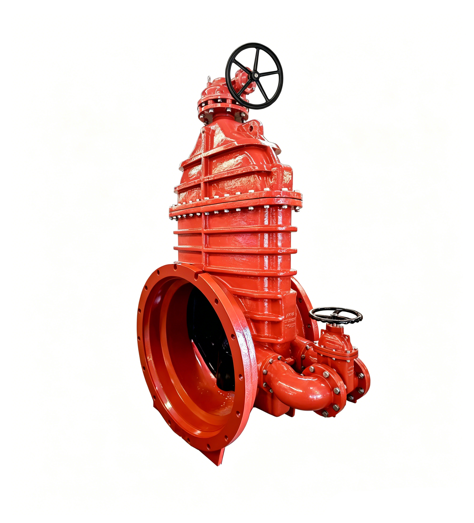 AWWA C509 Flanged x Mechanical Joint Gate Valve with Handwheel & Bevel Gearbox Bypass 250PSI (JH004X-GB)