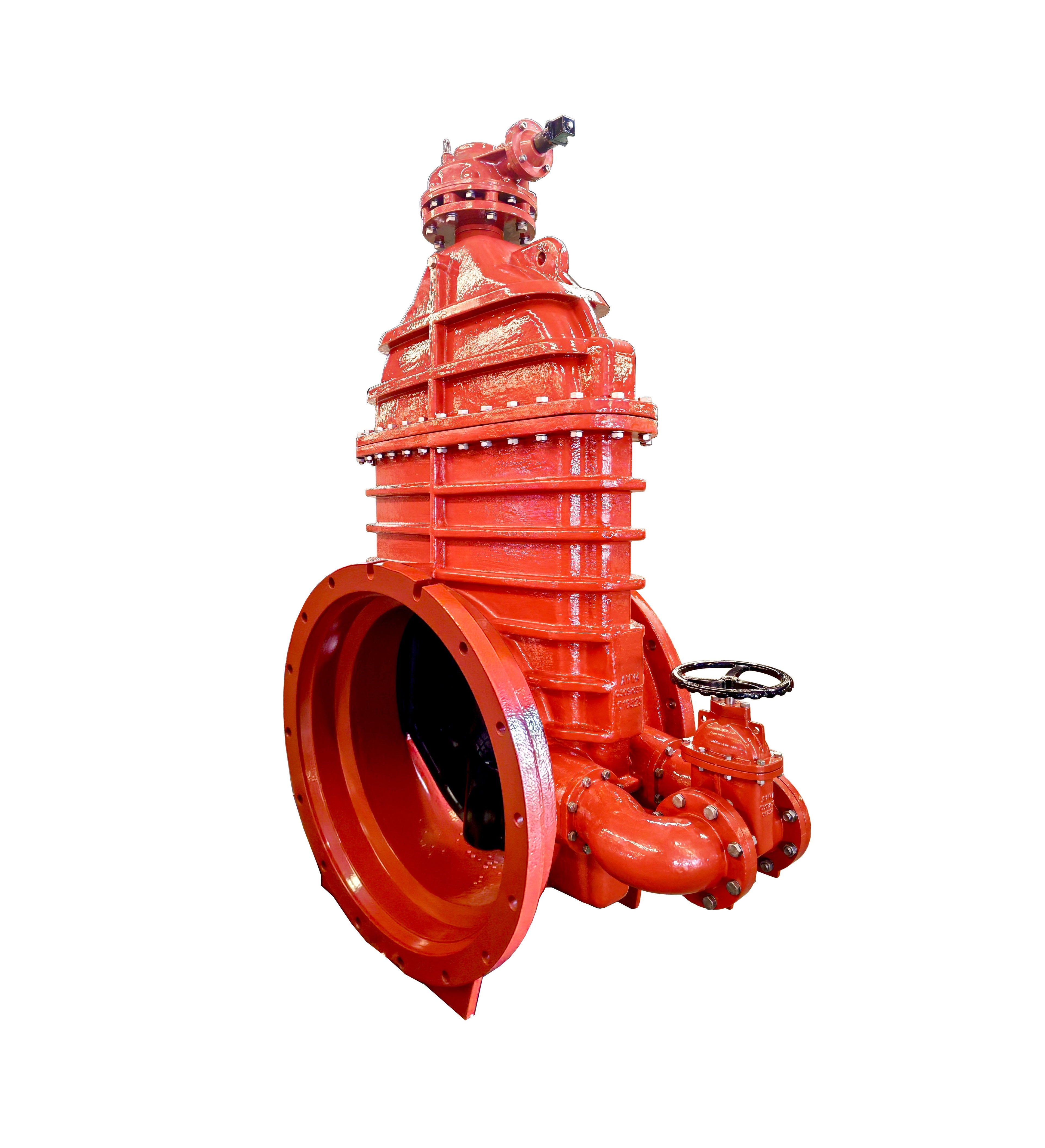 AWWA C509 Flanged x Mechanical Joint Gate Valve with Handwheel & Bevel Gearbox Bypass 250PSI (JH004X-GB)